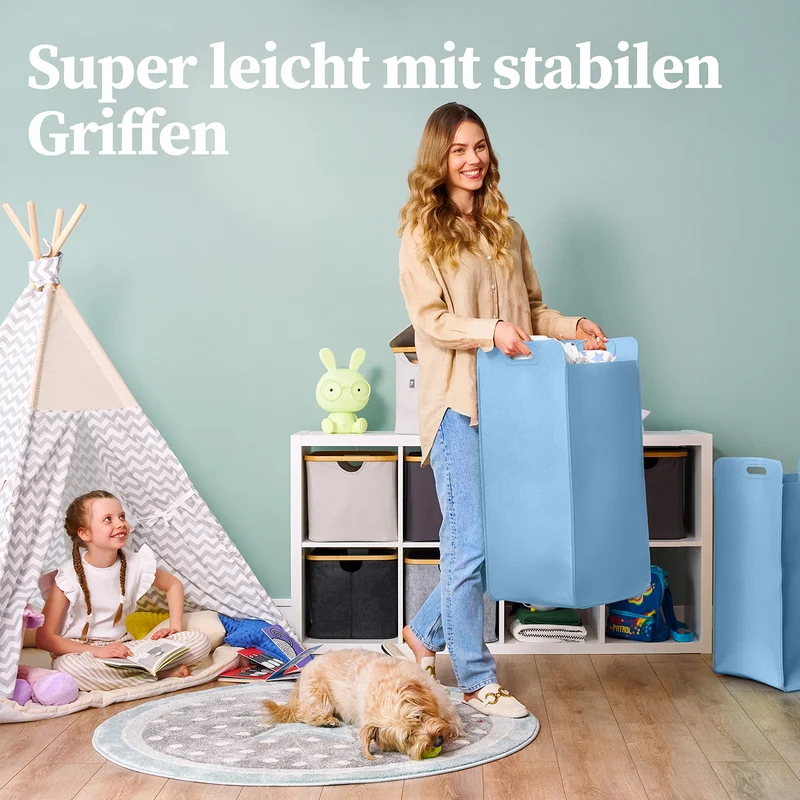 Filz-Aufbewahrungskorb "Katy" 75 l - Blau