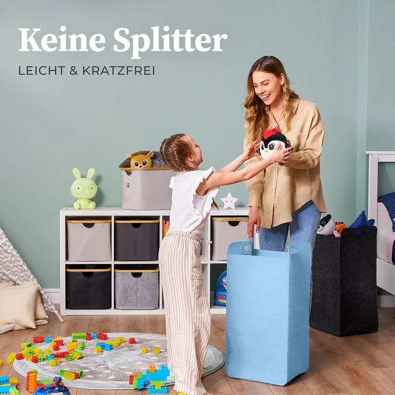Filz-Aufbewahrungskorb "Katy" 75 l - Blau