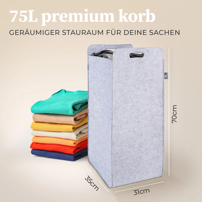 Filz-Aufbewahrungskorb "Katy" 80 l - Hellgrau