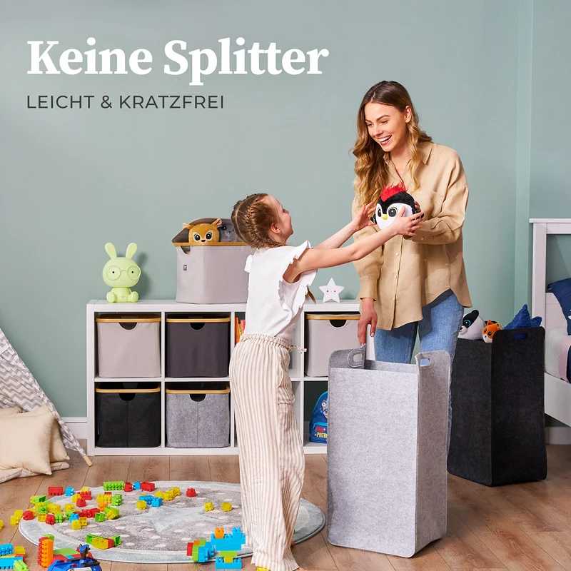 Filz-Aufbewahrungskorb "Katy" 80 l - Hellgrau