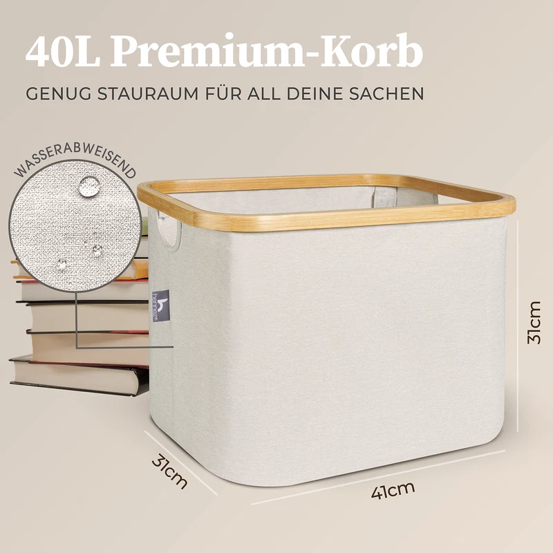 Aufbewahrungskorb "Adrian" 40 l - Beige/Grau