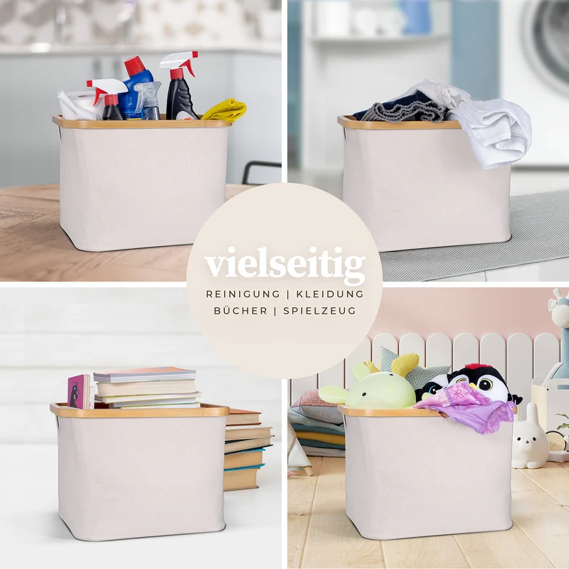 Aufbewahrungskorb "Adrian" 40 l - Beige/Grau