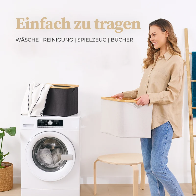 Aufbewahrungskorb "Adrian" 40 l - Beige/Grau