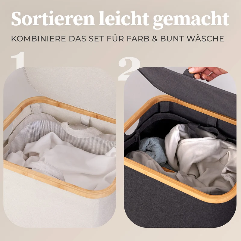 Aufbewahrungskorb "Adrian" 100 l mit Deckel - Dunkelgrau