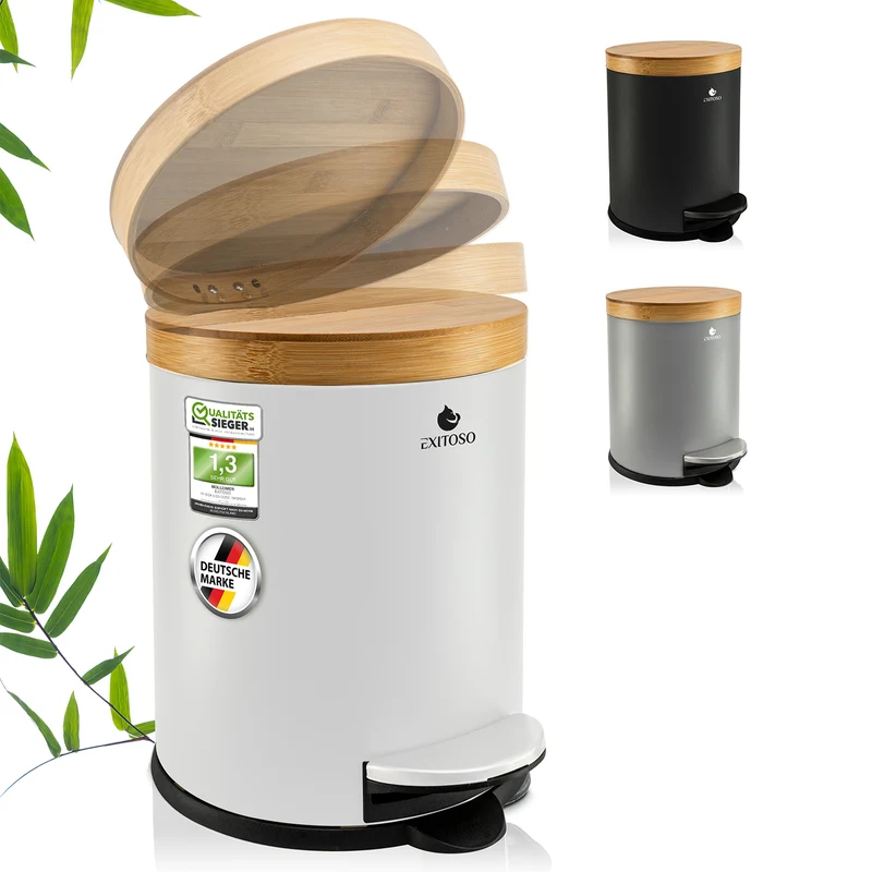 Tretmülleimer mit Softclose-Deckel - 5 l - Weiß