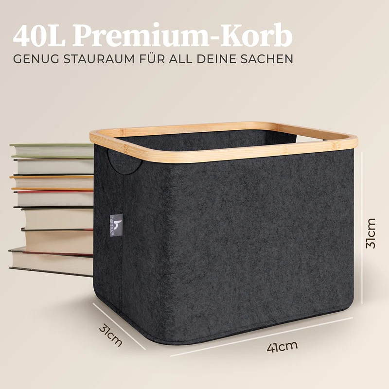 Aufbewahrungskorb "Laura" 40 l - Anthrazit