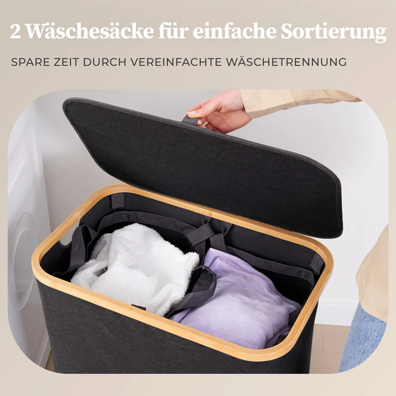 Aufbewahrungskorb "Adrian" 140 l mit Deckel - Dunkelgrau