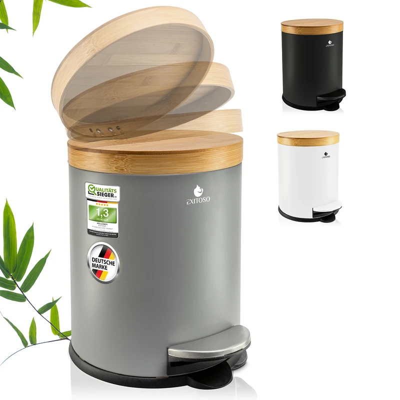 Tretmülleimer mit Softclose-Deckel - 5 l - Grau
