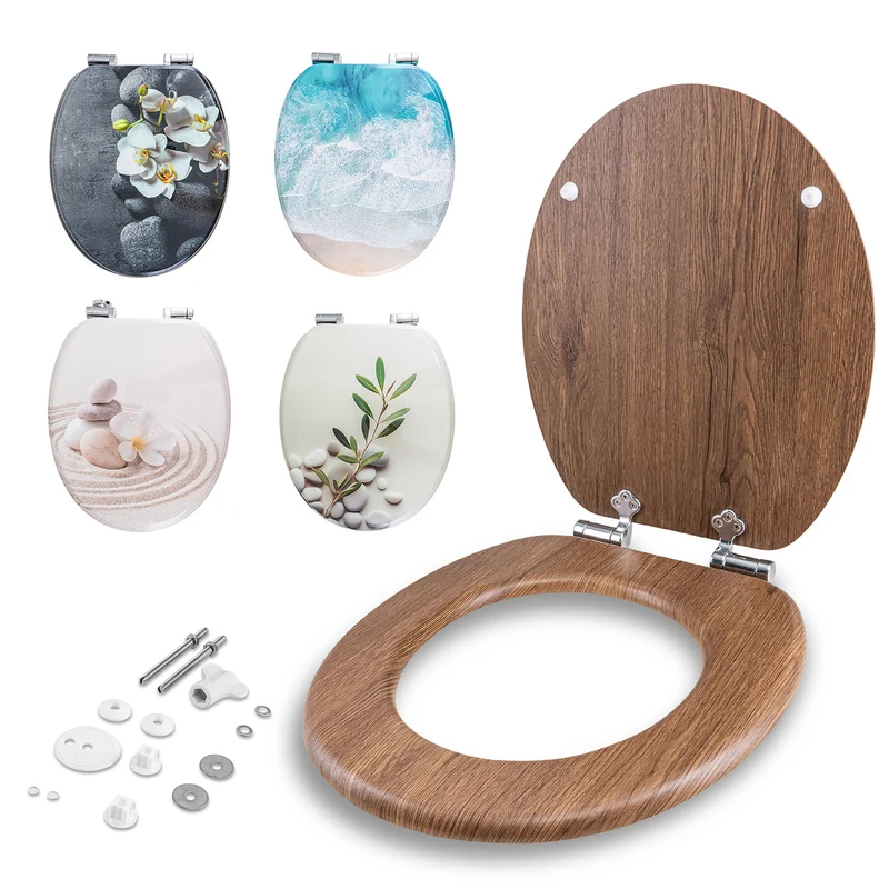 Toilettendeckel - oval - Absenkautomatik - Treibholz
