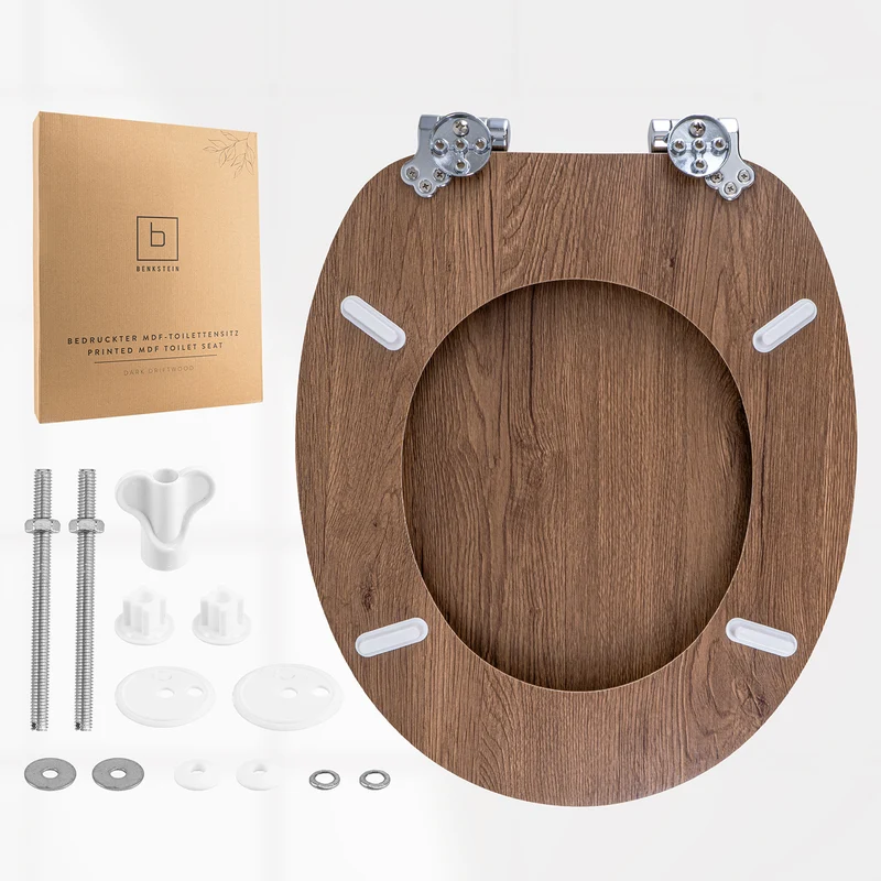 Toilettendeckel - oval - Absenkautomatik - Treibholz