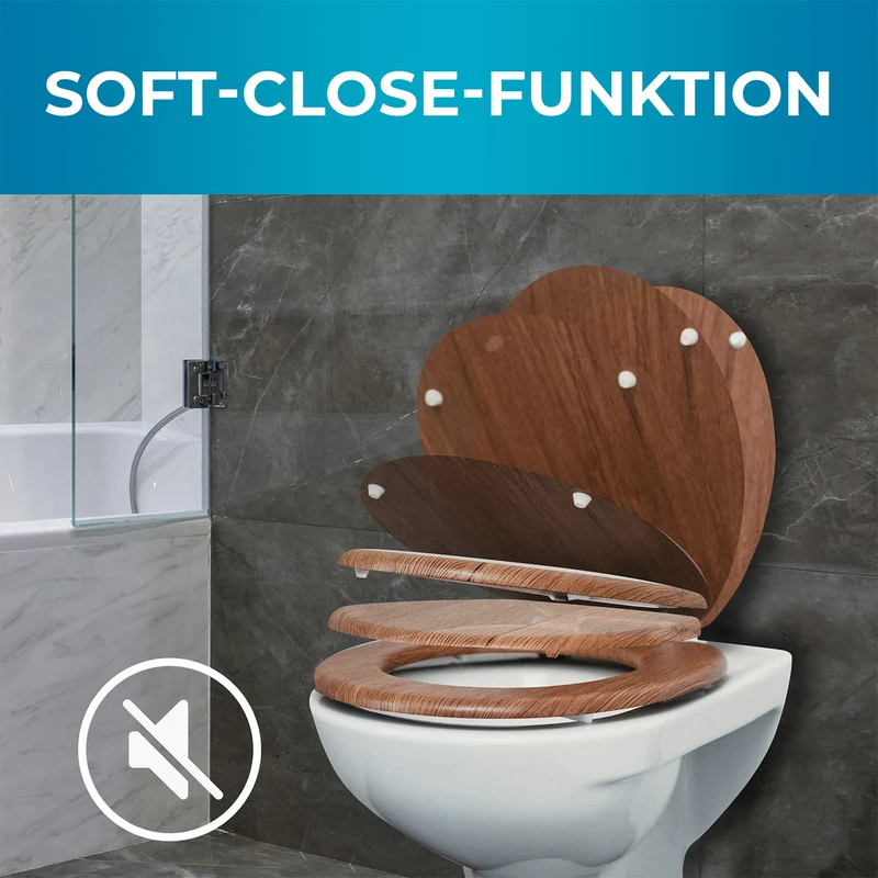 Toilettendeckel - oval - Absenkautomatik - Treibholz