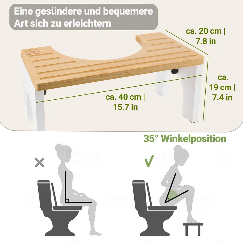 Bambus-Toilettenhocker