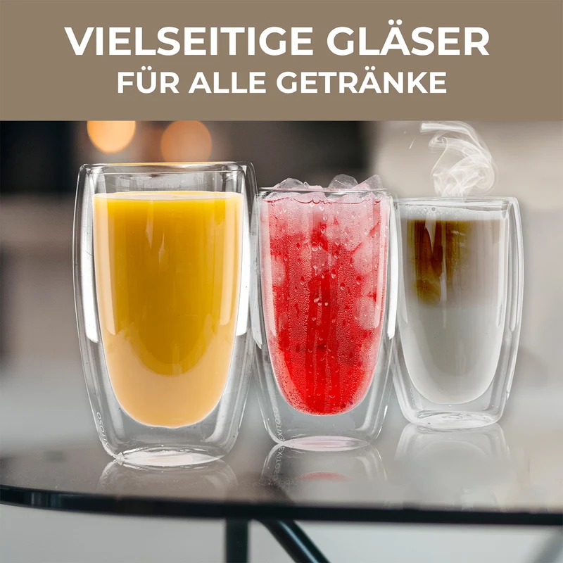 Latte Macchiato Gläser - 6er-Set - 450 ml