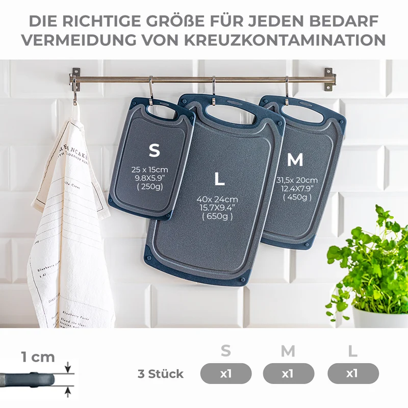 Frühstücksbrettchen - 3er-Set - Marmoroptik Weiß