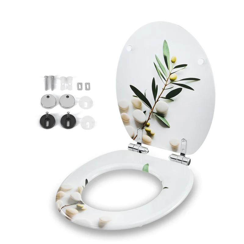 Toilettendeckel - oval - Absenkautomatik - Hellgrau