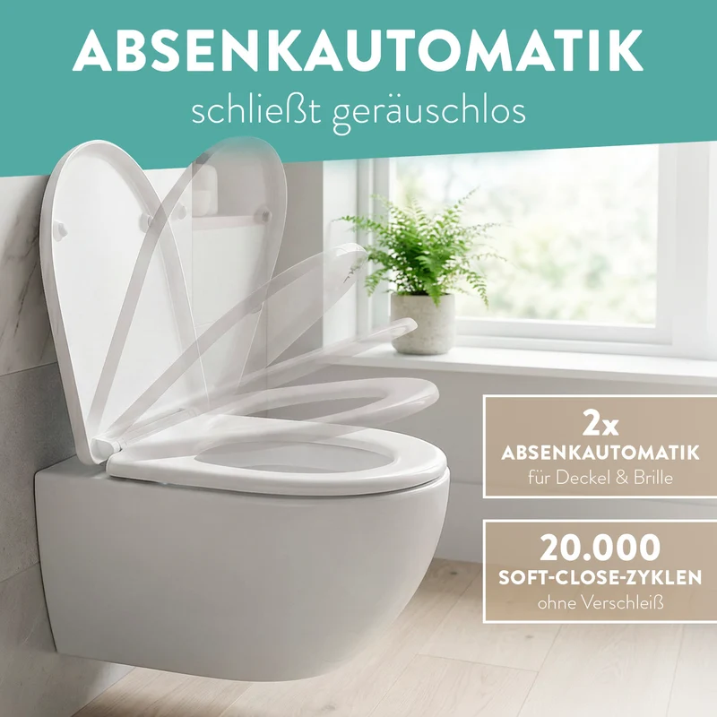 Premium Toilettendeckel - D-Form - Weiß