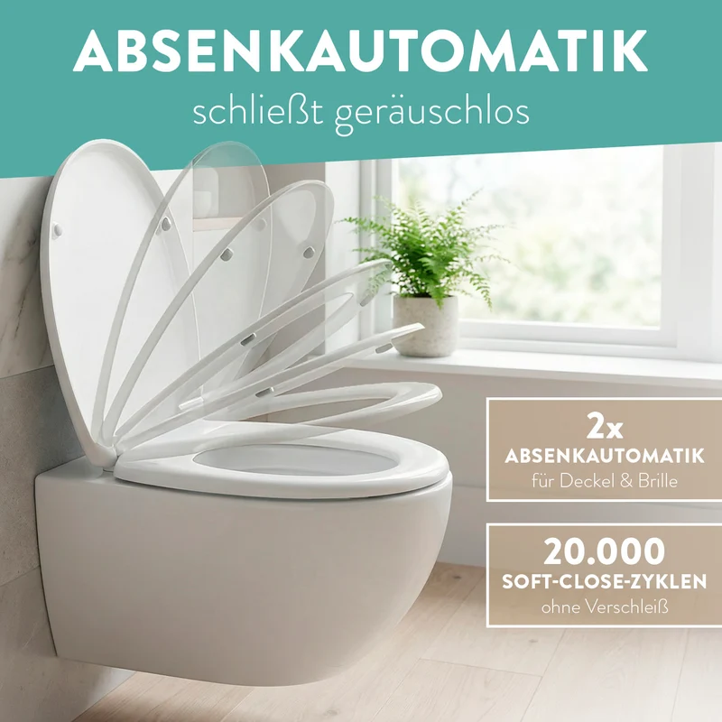 Premium Toilettendeckel antibakteriell oval - Weiß