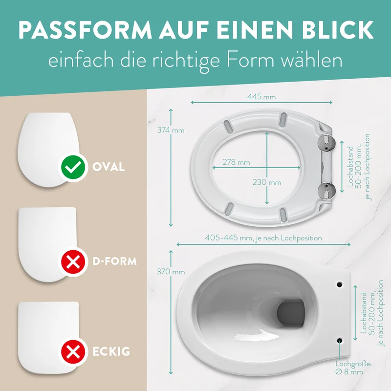 Premium Toilettendeckel antibakteriell oval - Weiß