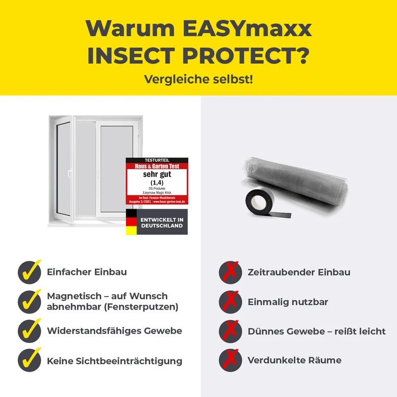 Insektenschutzgitter mit Magnetbefestigung - 4er-Set