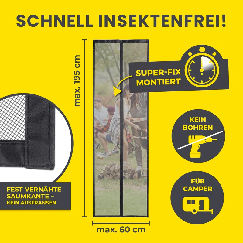 Insektenschutzvorhang für Wohnwagen - 60 x 195 cm