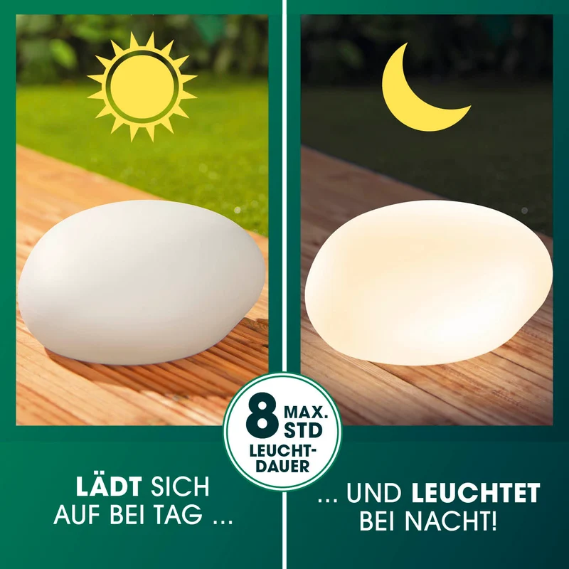 Solar-Leuchte Stein mit Farbwechsel - 2er-Set