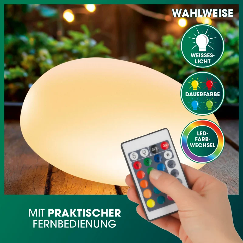 Solar-Leuchte Stein mit Farbwechsel - 2er-Set