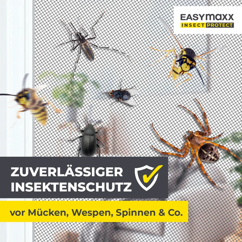 Teleskop-Insektenschutzgitter mit integriertem Netz - 2er-Set - anthrazit
