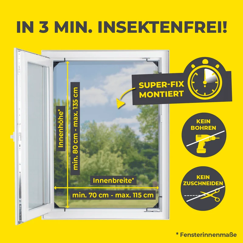 Teleskop-Insektenschutzgitter mit integriertem Netz - 2er-Set - anthrazit