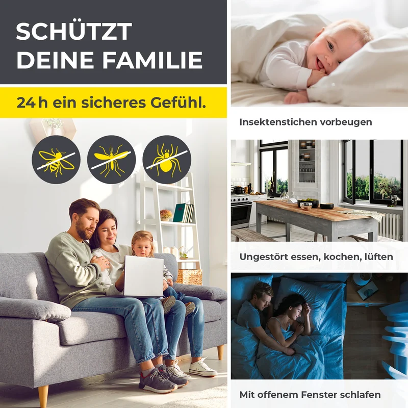 Teleskop-Insektenschutzgitter mit integriertem Netz - 4er-Set - anthrazit