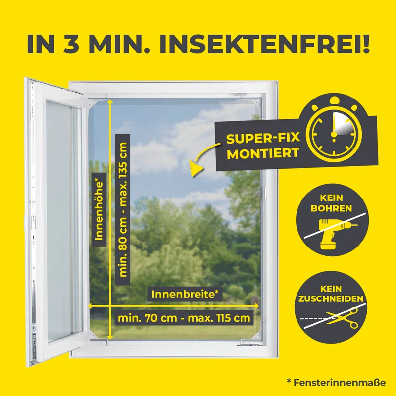 Teleskop-Insektenschutzgitter mit integriertem Netz - 2er-Set - weiß
