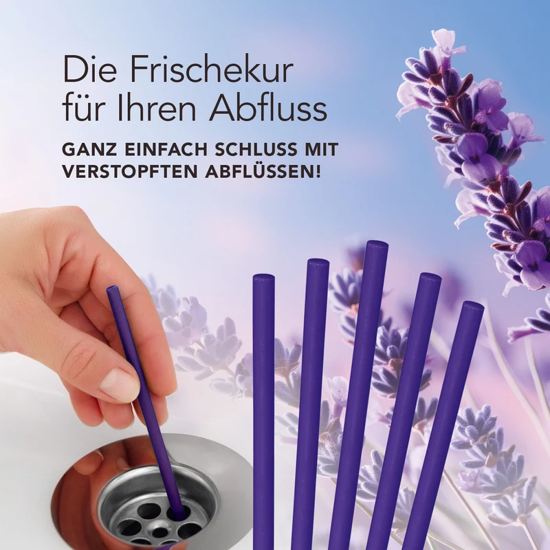 Abflussreiniger-Stick Lavendel - 50er-Set