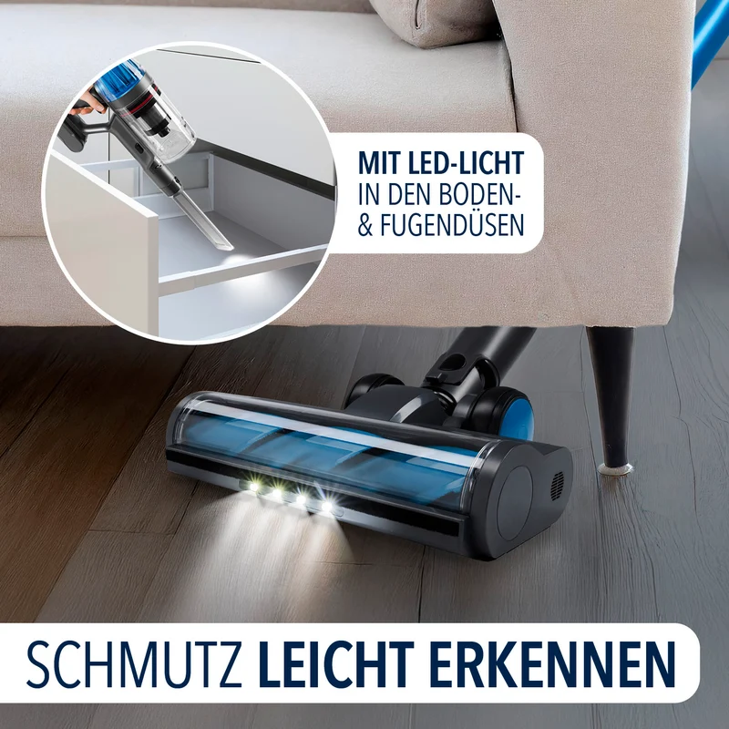 AeroTech 500 Staubsauger mit Absaugstation – Grau-Blau