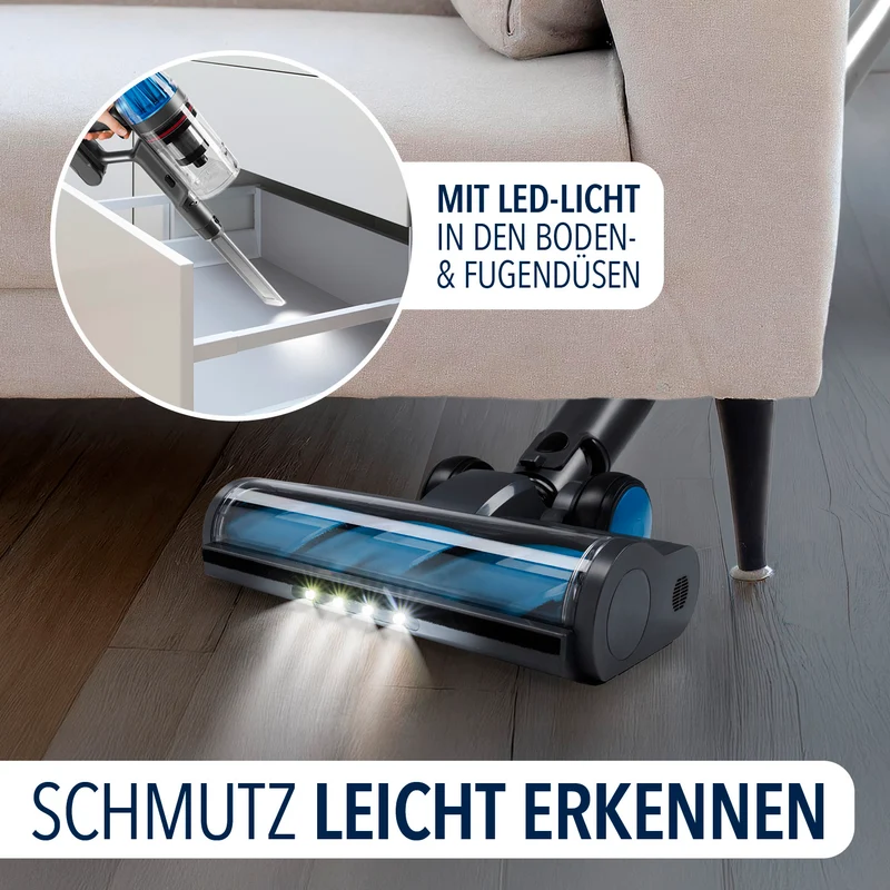 AeroTech 500 Staubsauger mit Absaugstation – Grau-Silber