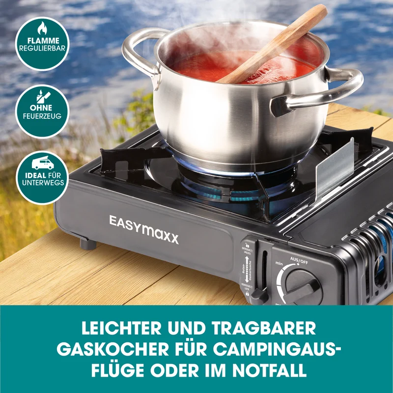 Gaskocher tragbar 2500W - Schwarz