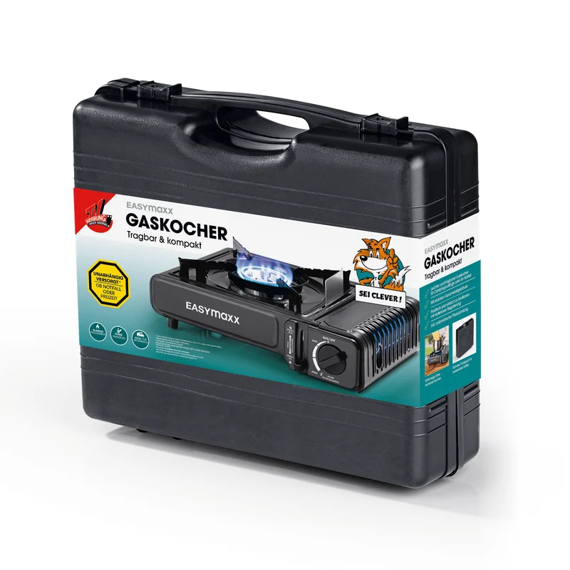 Gaskocher tragbar 2500W - Schwarz