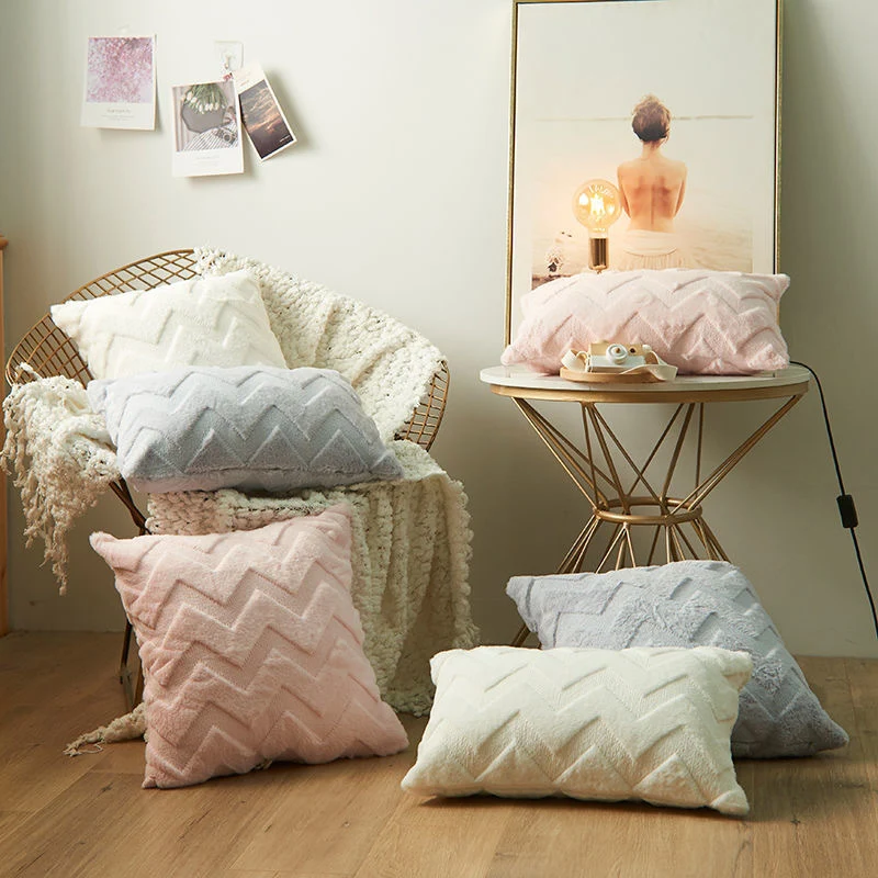 Luxuriöser Plüsch‑Zierkissenbezug mit Zickzack‑Tufting und extraweicher Haptik Karnz