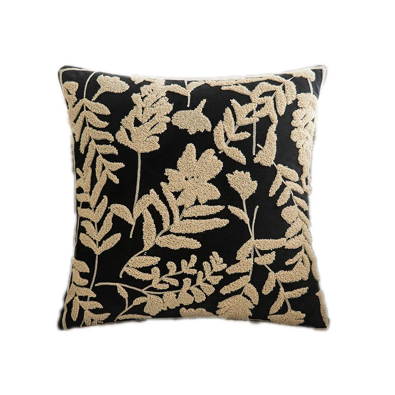 Dekorativer Kissenbezug mit floraler Chenille‑Tufting und Samtoberfläche Karnz