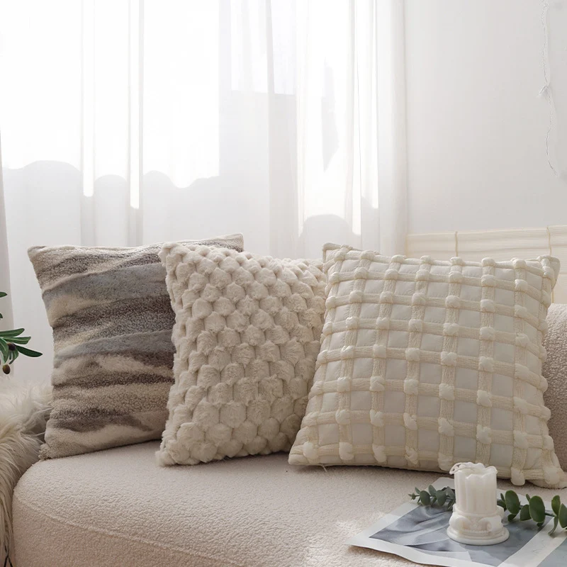 Dekorativer Jacquard-Kissenbezug mit Baum-Motiv und Samt-Paspel Karnz