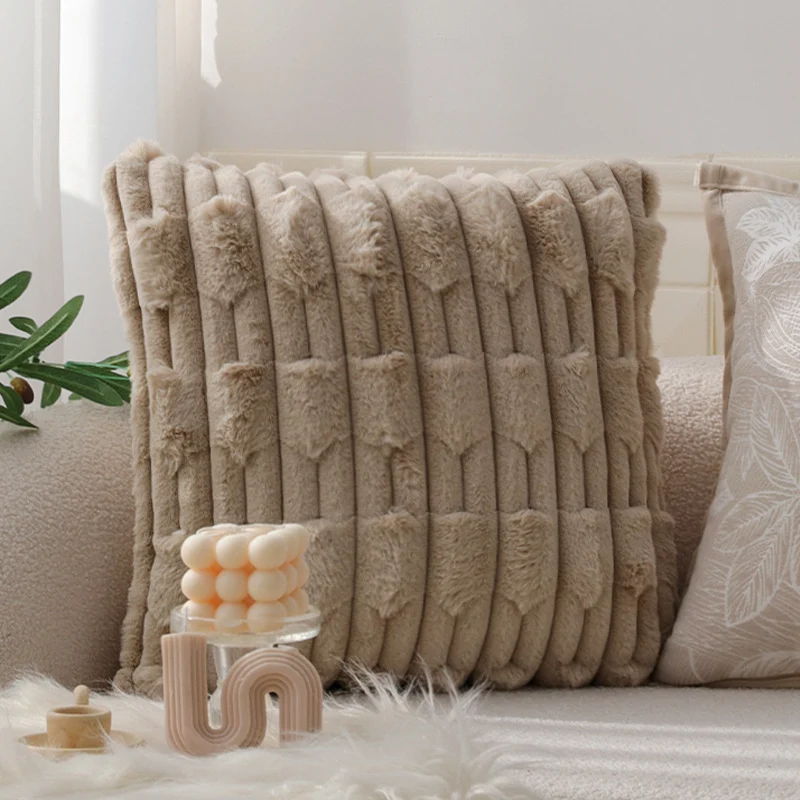 Dekorativer Jacquard-Kissenbezug mit Baum-Motiv und Samt-Paspel Karnz