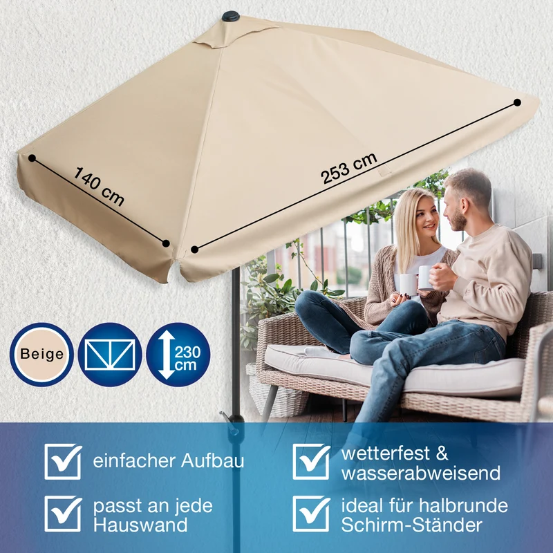 EASYmaxx Sonnenschirm - rechteckig, beige