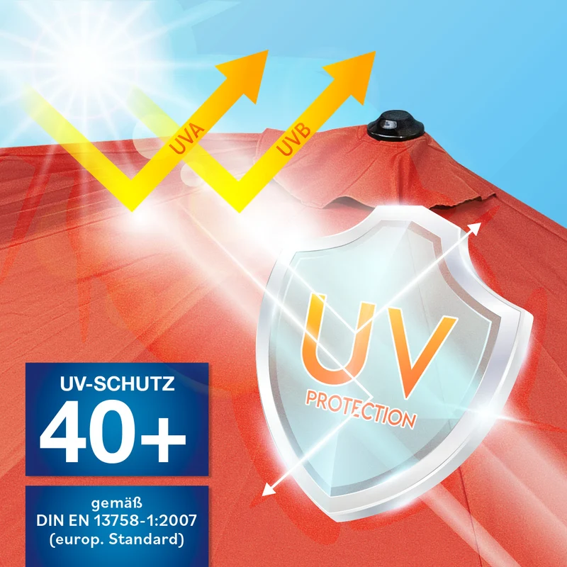 EASYmaxx Sonnenschirm - halbrund, terrakottafarben
