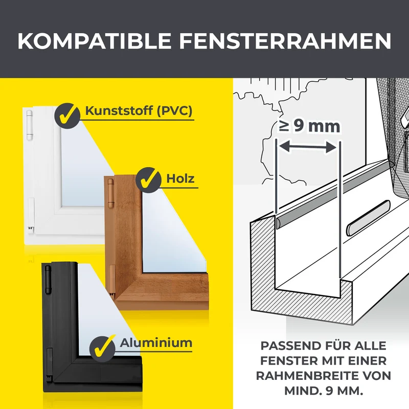Moskitonetz für Fenster mit selbstklebendem Klettband - 150 x 180 cm - Weiß