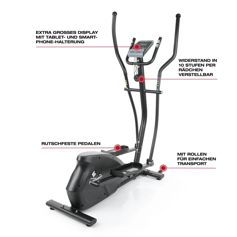 Crosstrainer - belastbar bis 150 kg - 10 Schwierigkeitsstufen