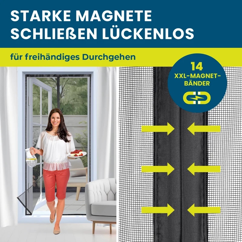 Insektenschutzvorhang - mit XXL-Magnetbändern - 80 x 210 cm