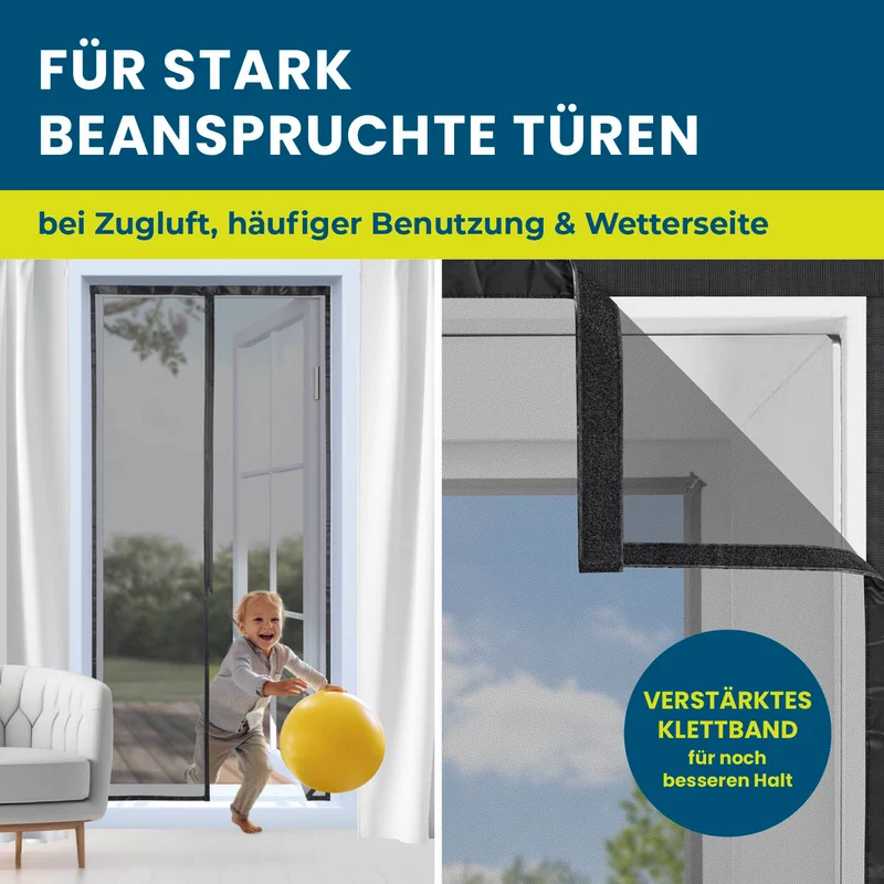 Insektenschutzvorhang - mit XXL-Magnetbändern - 90 x 210 cm