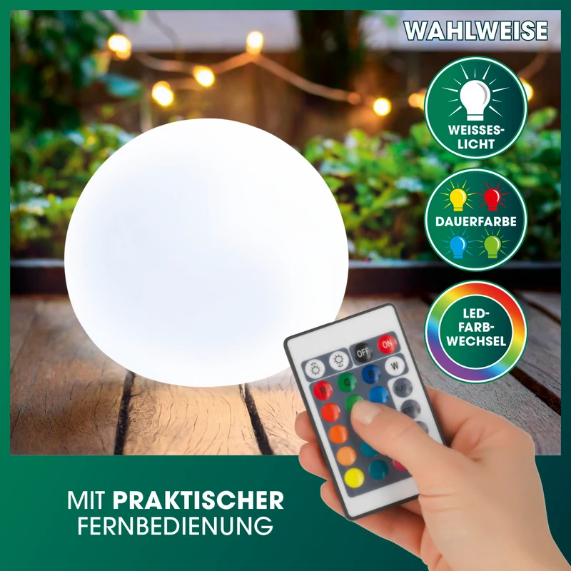 Solar-Dekokugel mit Farbwechsel - 4er-Set