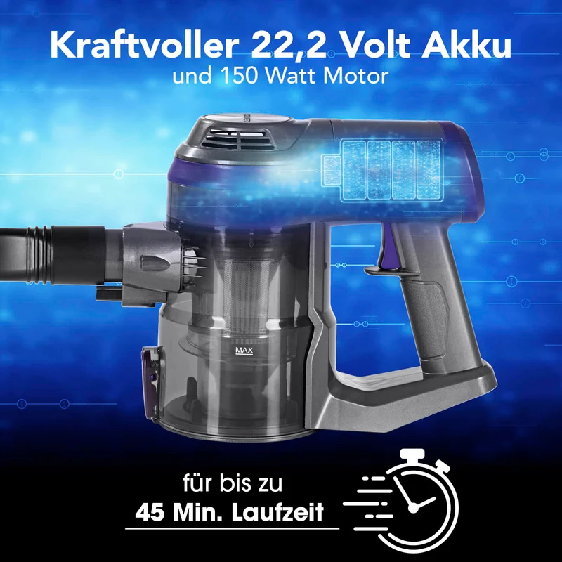 Akku-Zyklon-Staubsauger - anthrazit/lila