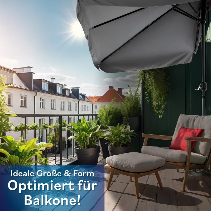 EASYmaxx Sonnenschirm - rechteckig, grau