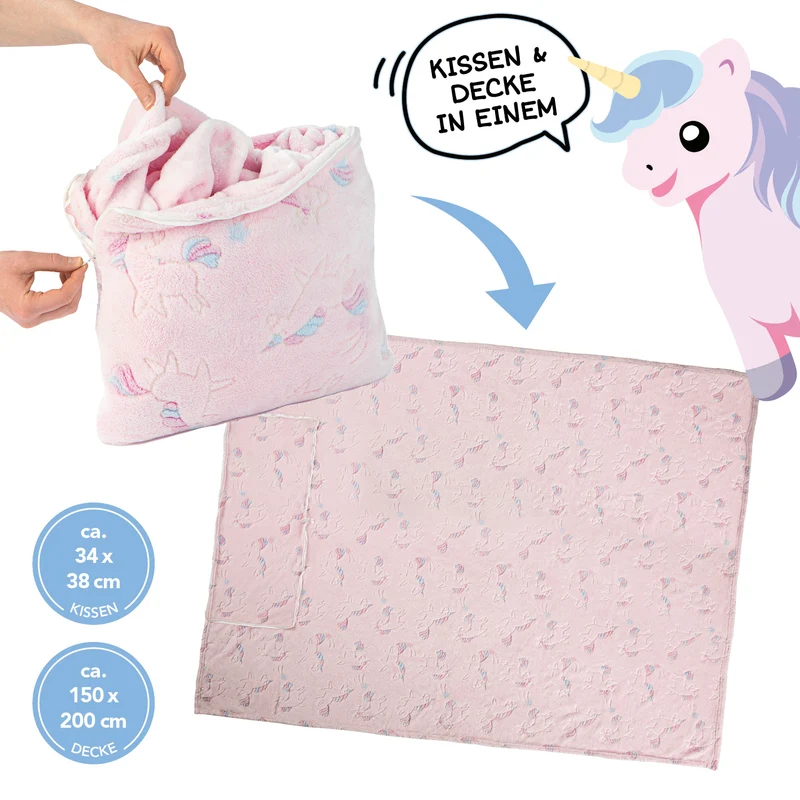 Verwandlungskissen Glow in the dark - Kuschelkissen & Kuscheldecke - Einhorn