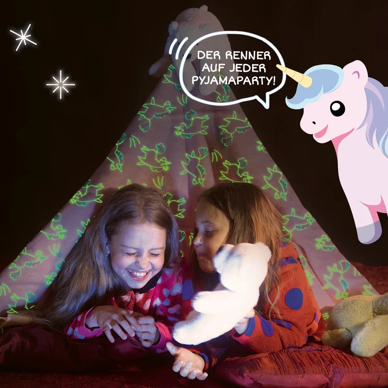 Verwandlungskissen Glow in the dark - Kuschelkissen & Kuscheldecke - Einhorn